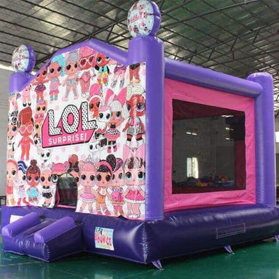 Blower inclusief Paarse opblaasbare bounce house voor meisjes lol cross-dressing party