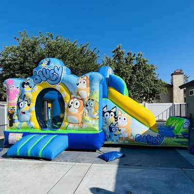 Commercieel feest Verhuur PVC Bluey Cartoon Bounce Jumping House Kasteel met glijbaan