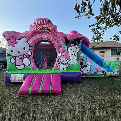 PVC cartoon roze opblaasbare uitsmijter met CE/EN71/EN14960-certificaat