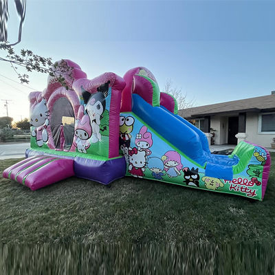 PVC cartoon roze opblaasbare uitsmijter met CE/EN71/EN14960-certificaat