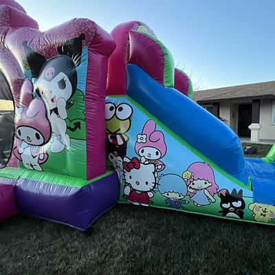 PVC cartoon roze opblaasbare uitsmijter met CE/EN71/EN14960-certificaat