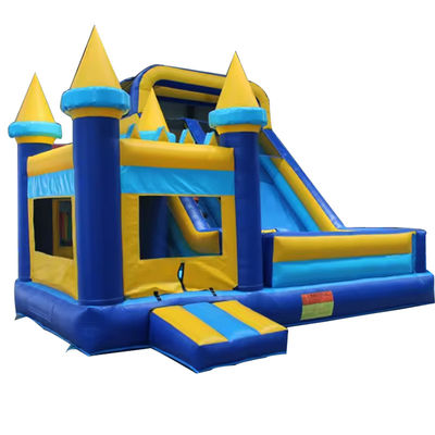 Klassiek Blauw en Geel Bounce Huis Opblaasbaar Kasteel Bouncer Huis Glijbaan met Blower