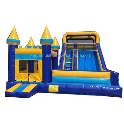 Klassiek Blauw en Geel Bounce Huis Opblaasbaar Kasteel Bouncer Huis Glijbaan met Blower