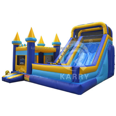 Klassiek Blauw en Geel Bounce Huis Opblaasbaar Kasteel Bouncer Huis Glijbaan met Blower