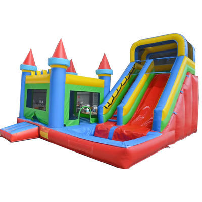 Aanpassen Accepteerde PVC Rood en Blauw Opblaasbare Spelen Bouncer House Glijbaan voor Kinderen