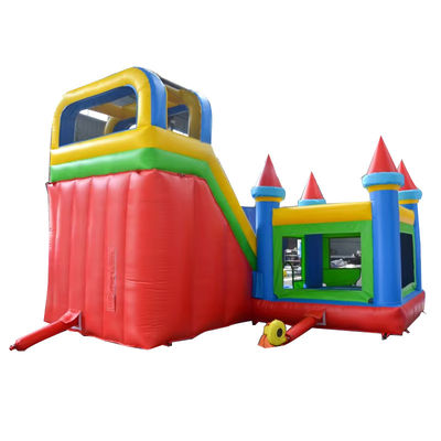Aanpassen Accepteerde PVC Rood en Blauw Opblaasbare Spelen Bouncer House Glijbaan voor Kinderen