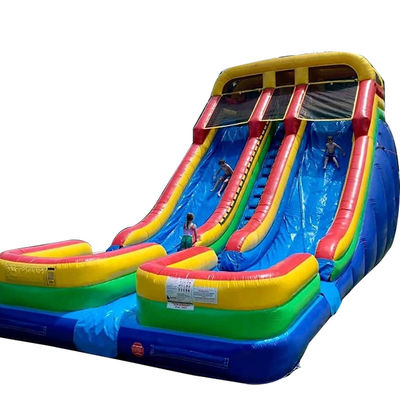 0.55mm PVC Tarpaulin Dual Pool Waterglijbaan opblaasbaar voor 5-10 rijders en extra groot