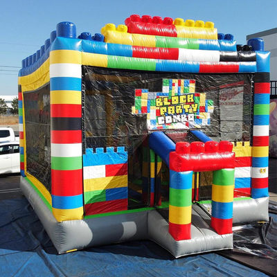 Indoor en outdoor entertainment PVC bouwstenen opblaasbaar springkasteel voor feesten