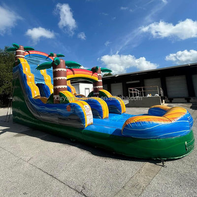 Populaire blauwe glijbaan voor multiplayer plezier in Family Park met Blower en Palm Tree Design