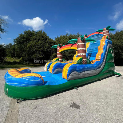 Populaire blauwe glijbaan voor multiplayer plezier in Family Park met Blower en Palm Tree Design