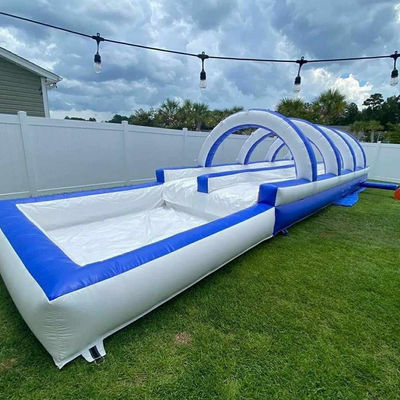Gepersonaliseerde kleurwaterglijbaan opblaasbaar met groot waterbad 12x3x3m of aangepaste grootte