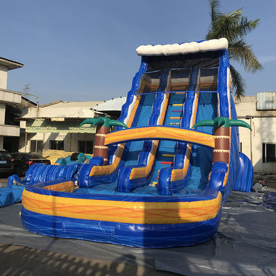 Persoonlijke maat Commerciële PVC waterglijbaan opblaasbaar met zwembad en afneembare ladder