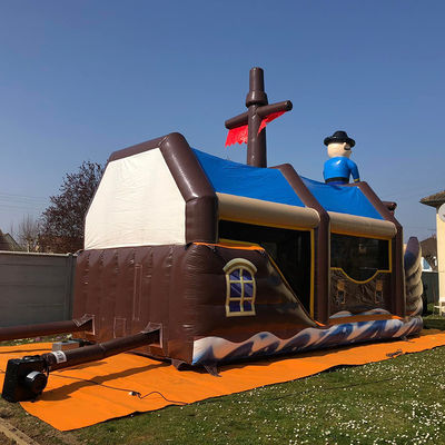 Aanpassen Geaccepteerd Duurzaam Piratenschip thema Opblaasbaar Bounce House voor Kids Party