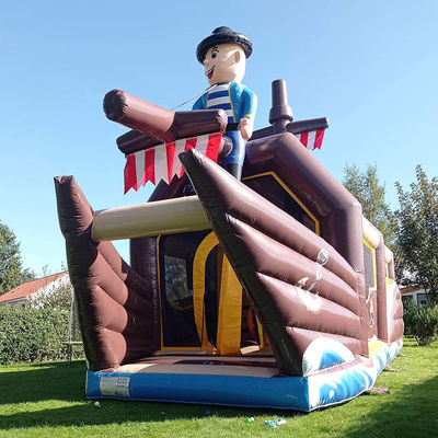 Aanpassen Geaccepteerd Duurzaam Piratenschip thema Opblaasbaar Bounce House voor Kids Party