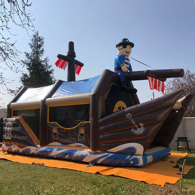 Aanpassen Geaccepteerd Duurzaam Piratenschip thema Opblaasbaar Bounce House voor Kids Party