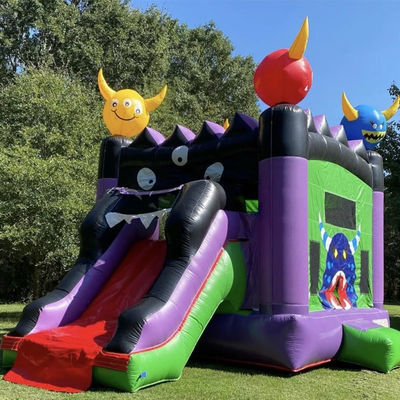 Indoor en outdoor entertainment Commercieel opblaasbaar springkasteel uitsmijter met glijbaan