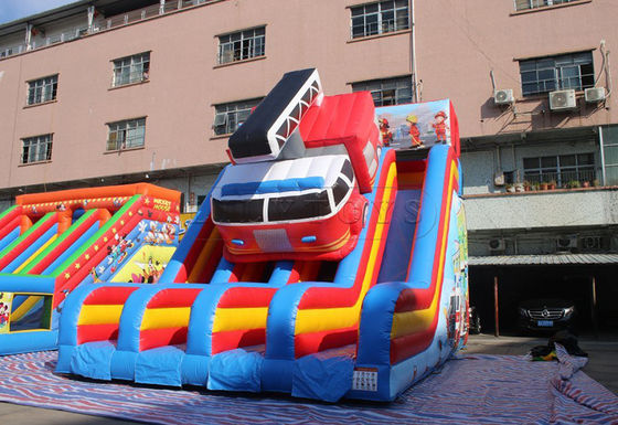 Commerciële opblaasbare droge glijbaan met aangepast logo Carnaval Circus Clown Jump Glijbaan