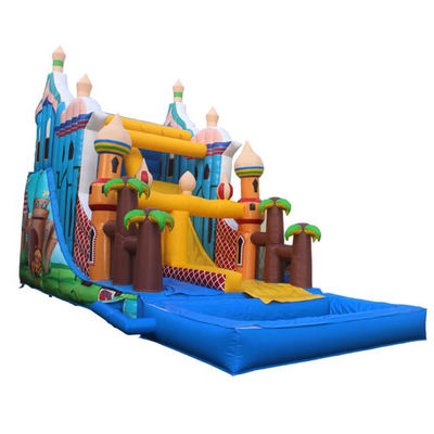 Maximale capaciteit 100-500 kg opblaasbaar kasteel met natte glijbaan voor indoor water zwembad combo