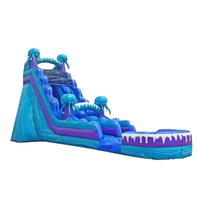 Buitenpark Vermaakapparatuur 36ft Kleurrijke opblaasbare waterslide met zwembad