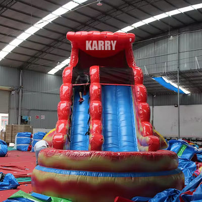 Kleurrijke commerciële opblaasbare waterslide en zwembad voor waterpark amusement