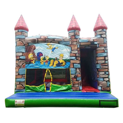 Blower Commerciële PVC Cartoon Animatie Opblaasbare Bouncer Huis met glijbaan