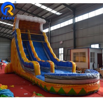 EN71/CE gecertificeerde commerciële kwaliteit gele opblaasbare waterslide voor kinderen