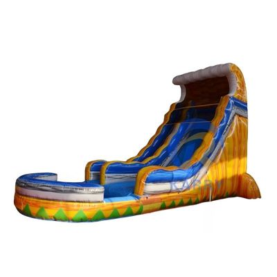 Persoonlijke kleurrijke PVC opblaasbare waterslide met zwembad voor zomerplezier