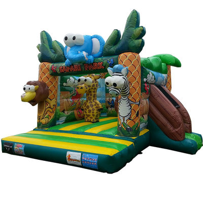 Custom logo gedrukt mini commercieel pvc safari opblaasbaar uitsmijter huis voor kinderen