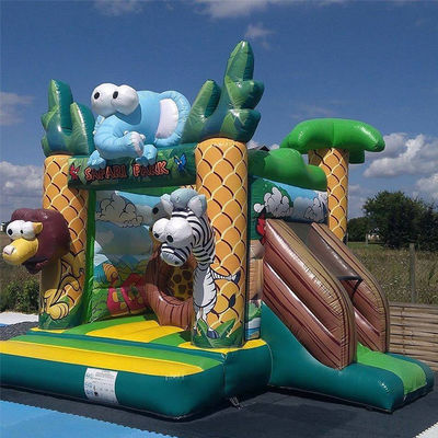 Custom logo gedrukt mini commercieel pvc safari opblaasbaar uitsmijter huis voor kinderen