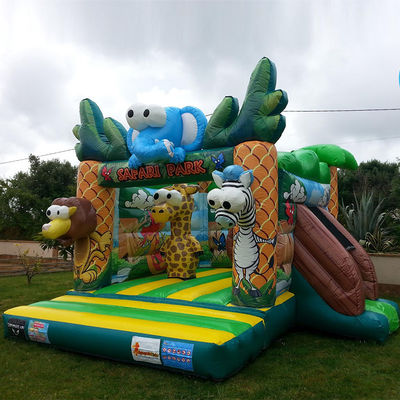 Custom logo gedrukt mini commercieel pvc safari opblaasbaar uitsmijter huis voor kinderen