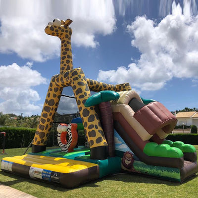 Custom logo gedrukt mini commercieel pvc safari opblaasbaar uitsmijter huis voor kinderen