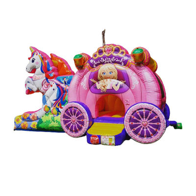Verzendweg Zee Air Express Regenboog Eenhoorn Opblaasbare Bouncy Bouncer met glijbaan