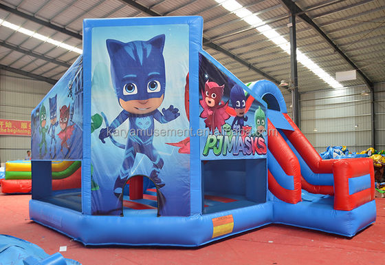 Commerciële kwaliteit pvc-doek mini superman rood opblaasbaar springhuis met glijbaan