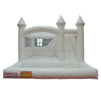 Nieuw gemaakt Moonwalk Huwelijk Trampoline Commercieel Witte Bouncy Castle voor feest evenementen