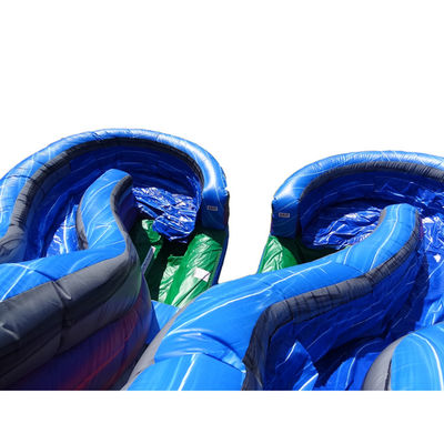 Achtertuin Fun Grote opblaasbare waterslide met twee baan nat glij en 0,55 mm Plato PVC