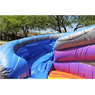 Achtertuin Fun Grote opblaasbare waterslide met twee baan nat glij en 0,55 mm Plato PVC