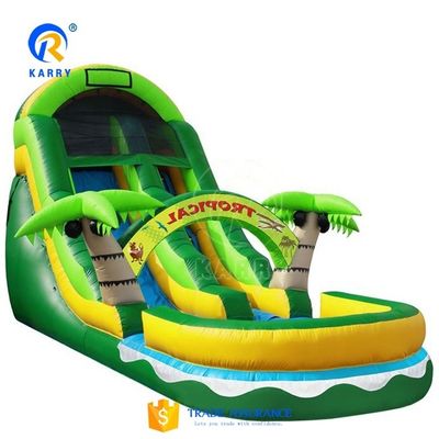 Buiten speelgoed voor kinderen opblaasbare waterslide met zwembad en digitaal drukwerk