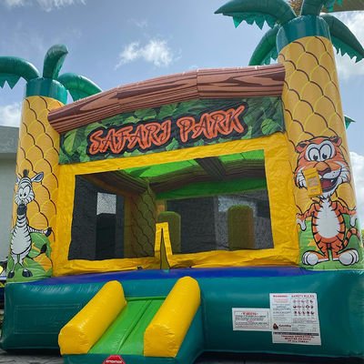 Party Huur Safari Park Theme PVC opblaasbaar springhuis voor Unisex klanten