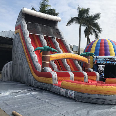 Digitaal drukken Commerciële opblaasbare tropische waterslide voor kinderen en volwassenen