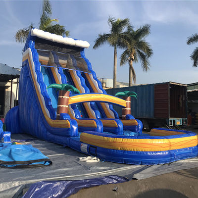 Digitaal drukken Commerciële opblaasbare tropische waterslide voor kinderen en volwassenen