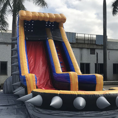 Grote commerciële springlucht waterglijbaan met zwembad Outdoor opblaasbaar feestgoed