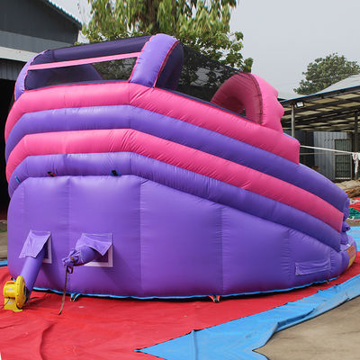 Unisex Residential opblaasbare cartoon lol natte/droge waterslide met zwembad en kasteel