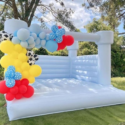 Logo Custom Logo Gedrukt Witte opblaasbare uitsmijter voor feest Moonwalk Bouncy Castle