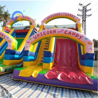 Buiten PVC opblaasbare waterglijbaan uitsmijter kasteel voor kinderen en volwassenen springhuis