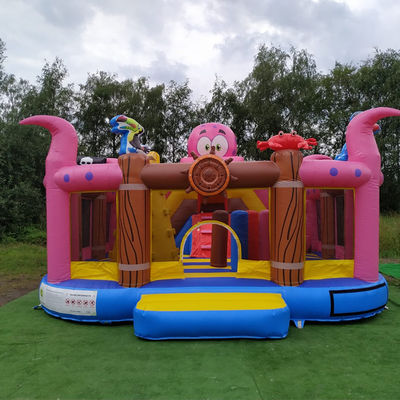 Kasteel Octopus Piratenschip Opblaasbaar Leuke Stad Springkasten met Safety Jumper
