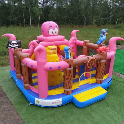 Kasteel Octopus Piratenschip Opblaasbaar Leuke Stad Springkasten met Safety Jumper