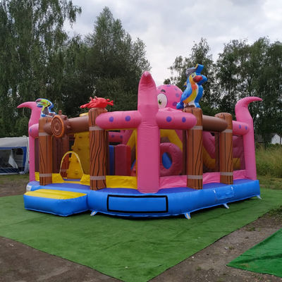 Kasteel Octopus Piratenschip Opblaasbaar Leuke Stad Springkasten met Safety Jumper