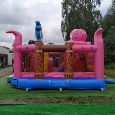 Kasteel Octopus Piratenschip Opblaasbaar Leuke Stad Springkasten met Safety Jumper