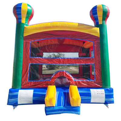 CE/EN71/EN14960 Gecertificeerde opblaasbare regenboog warmluchtballon springhuis Kasteel voor kinderen