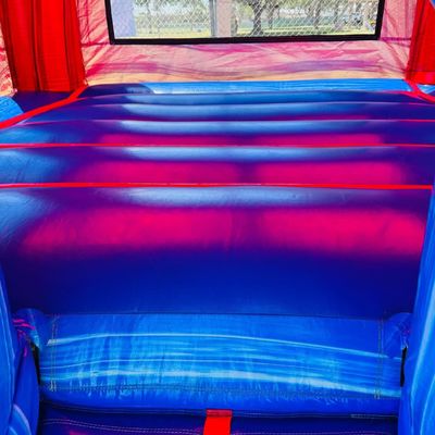 Klanten logo PVC kinderbed Blauwe ster opblaasbaar springhuis springkasteel te huur